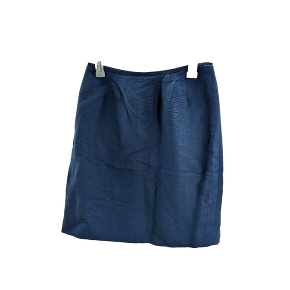 Kasper Women’s 4P Linen Blend Pencil Skirt Navy Blue Petite Career Office Work - Picture 1 of 6